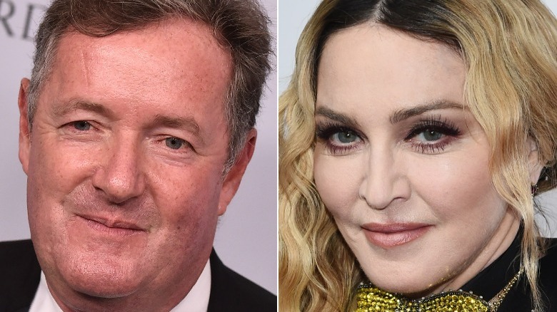 Piers Morgan on red carpet, Madonna on red carpet