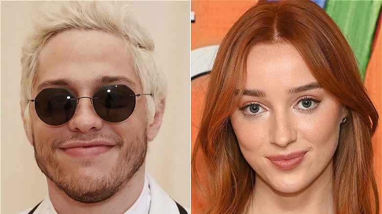 A split image of Pete Davidson and Phoebe Dynevor