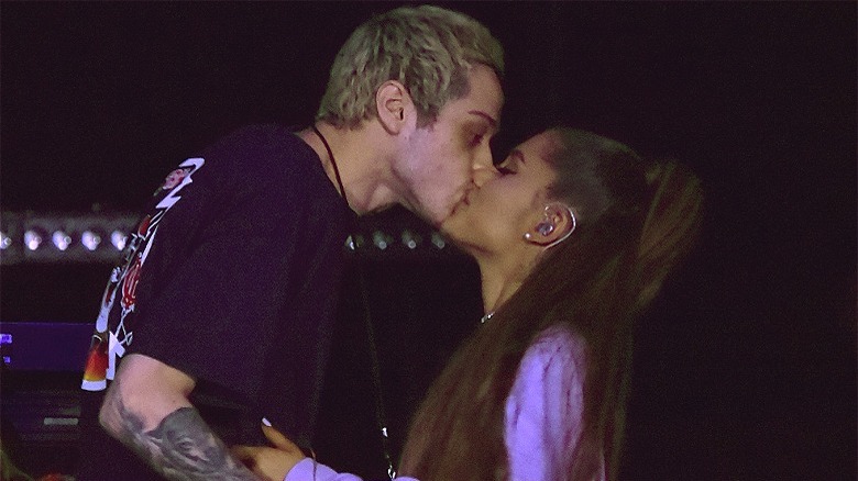 Pete Davidson and Ariana Grande kissing