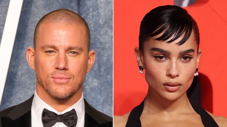 Channing Tatum and Zoë Kravitz posing for photos