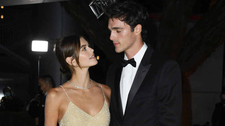 Kaia Gerber and Jacob Elordi in formalwear