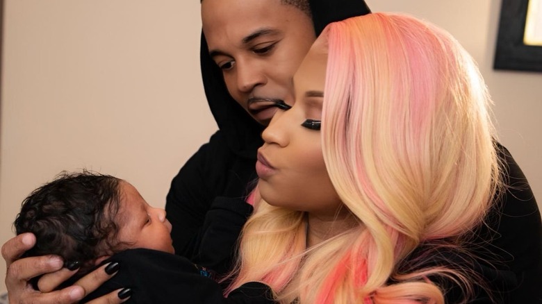 Nicki Minaj and Kenneth Petty with their son