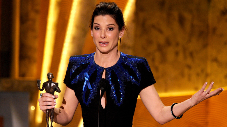 Sandra Bullock accepting SAG Award