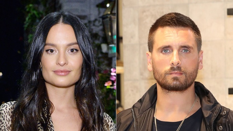 Side by side of Chloe Bartoli of smiling and Scott Disick posing