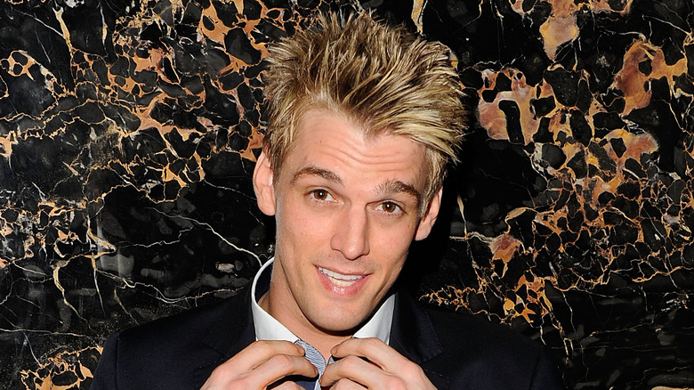 Aaron Carter with spiky hair