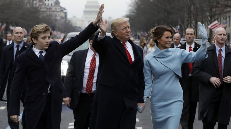 Trump family waving