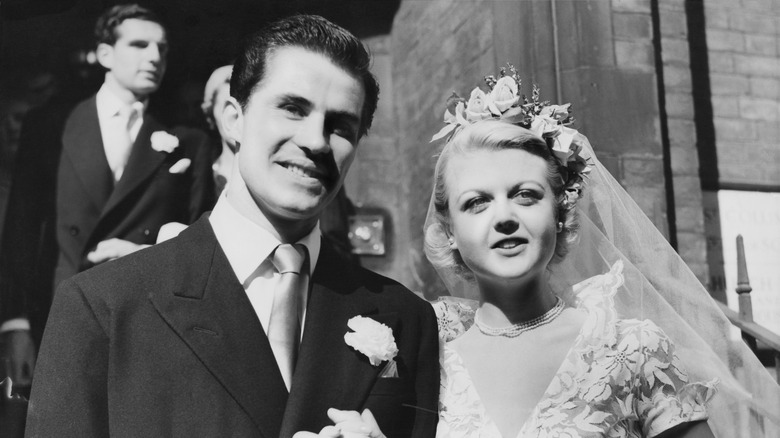 Peter Shaw and Angela Lansbury on their wedding day