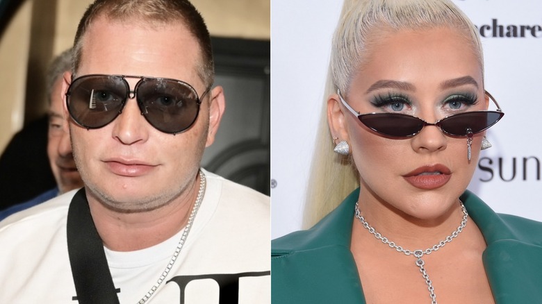 Scott Storch and Christina Aguilera side by side