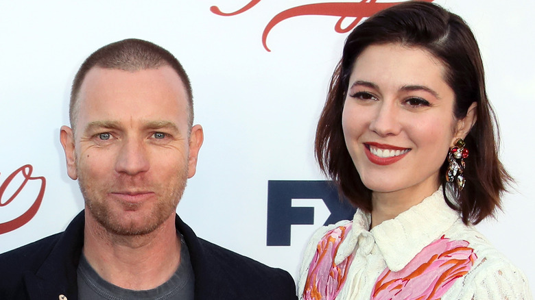 Ewan McGregor smiling with Mary Elizabeth Winstead