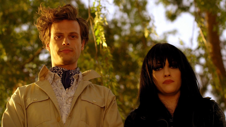 Kat Dennings and Matthew Gray Gubler on "Suburban Gothic"