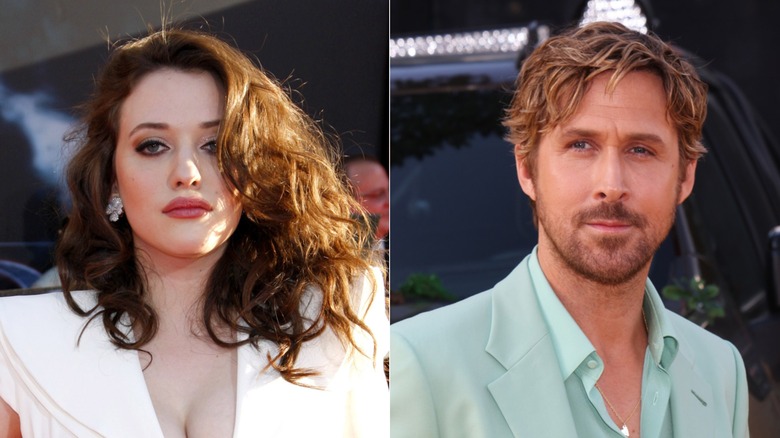 Split image of Kat Dennings, left, and Ryan Gosling, right