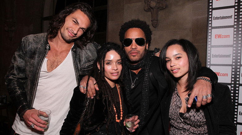 Jason Momoa, Lisa Bonet, Lenny Kravitz and Zoe Kravitz in 2010