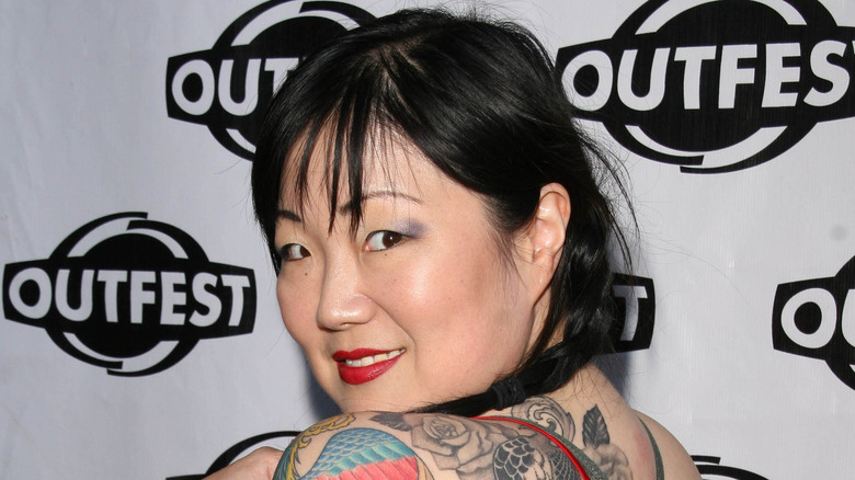 Margaret Cho looking back at the camera