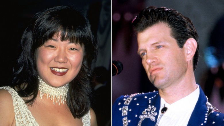 Margaret Cho smiling, Chris Isaak performing onstage