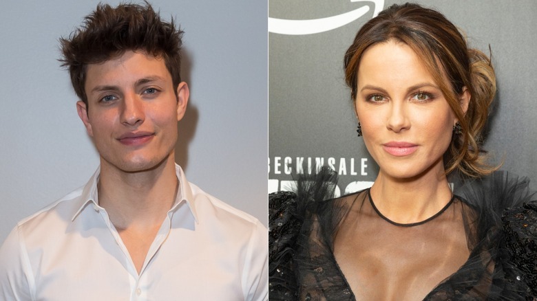 Matt Rife and Kate Beckinsale smiling split image