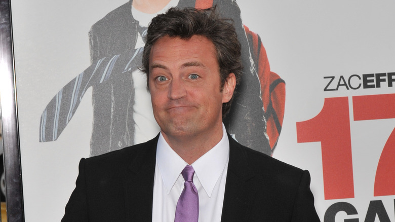 Matthew Perry purple tie