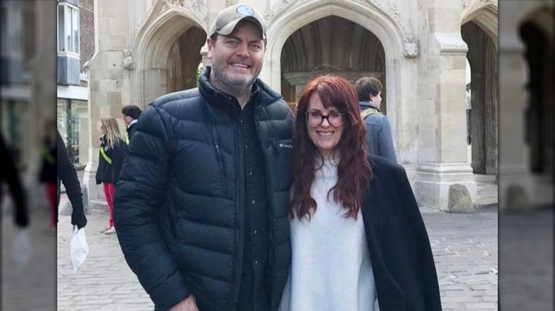 Nick Offerman and Megan Mullally in the UK