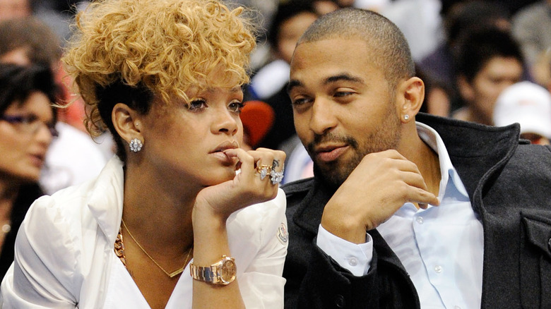 Rihanna and Matt Kemp talking 