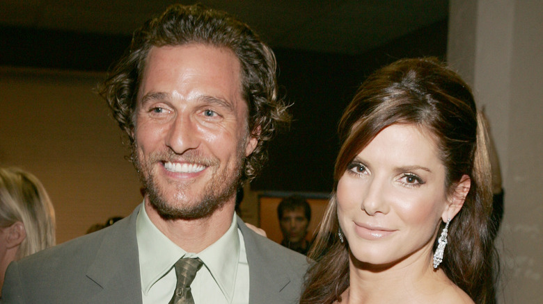 Matthew McConaughey beard; Sandra Bullock smiling