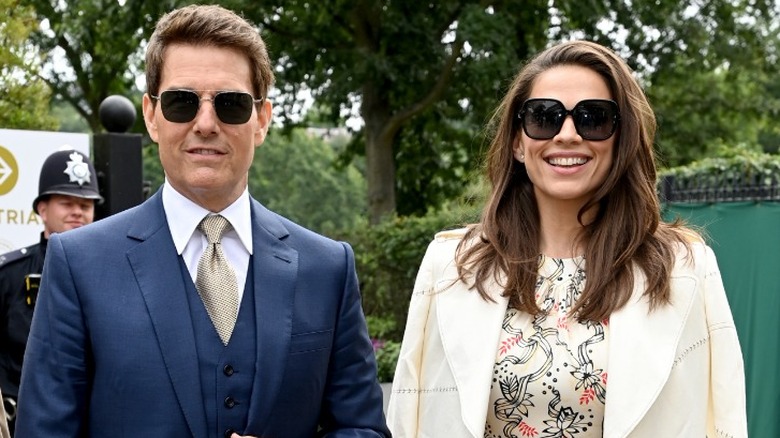 Tom Cruise and Haley Atwell wearing sunglasses