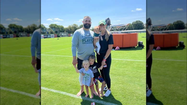 Jason Kelce posing with family