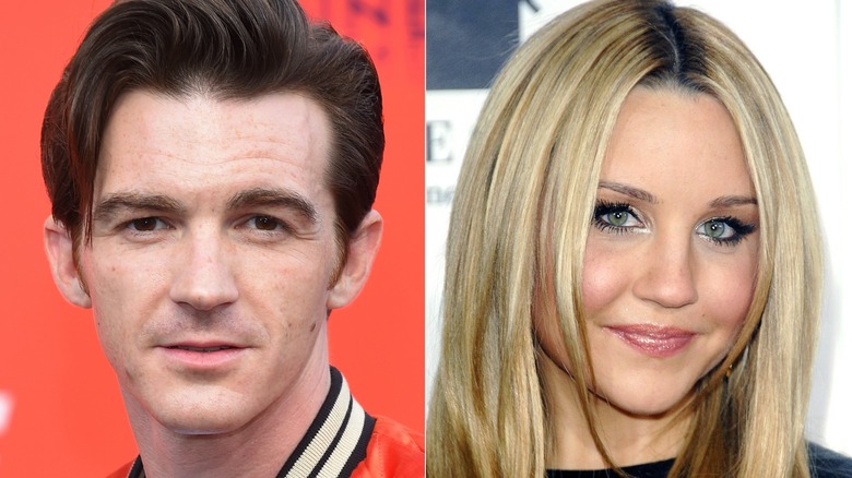 Drake Bell and Amanda Bynes split image