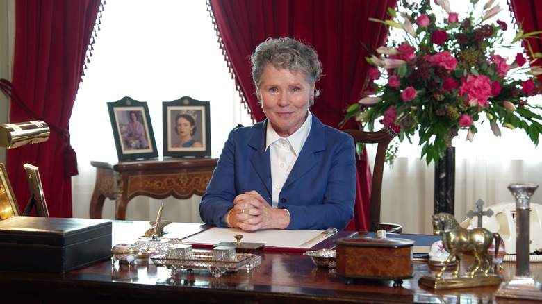 Imelda Staunton lightly smiling