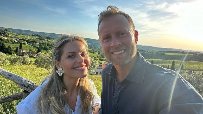 Candace Cameron Bure and Valeri Bure posing for a selfie in Italy