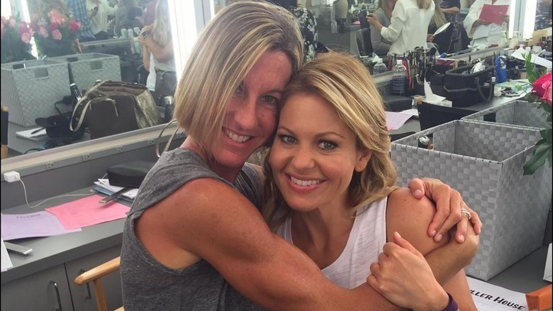 Kira Stokes embracing Candace Cameron Bure