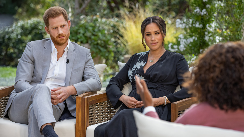 Prince Harry and Meghan Markle with Oprah