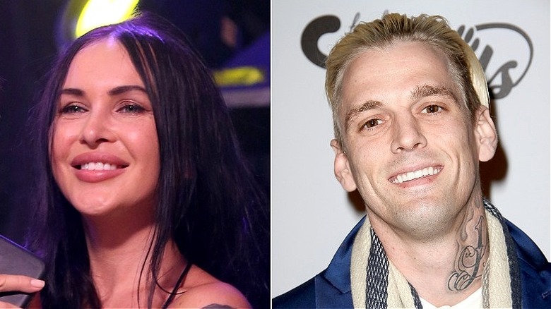 Lina Valentina and Aaron Carter smiling