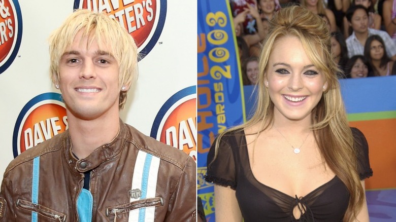 Aaron Carter and Lindsay Lohan, separate 2000s photos