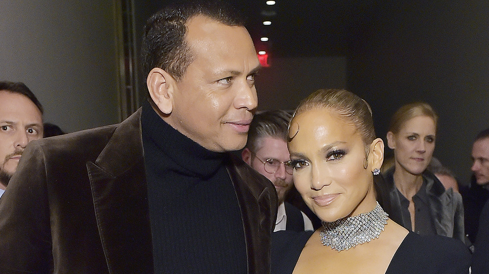 Alex Rodriguez and Jennifer Lopez posing together