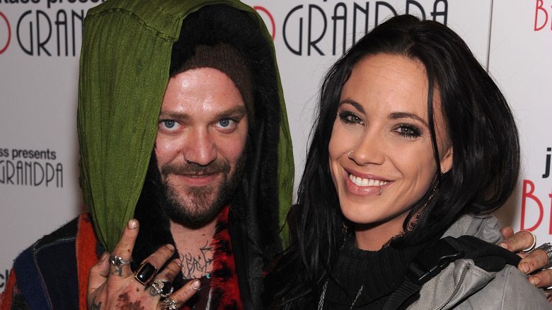 Bam Margera and Nicole Boyd posing 