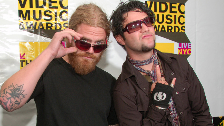 Bam Margera and Ryan Dunn posing 