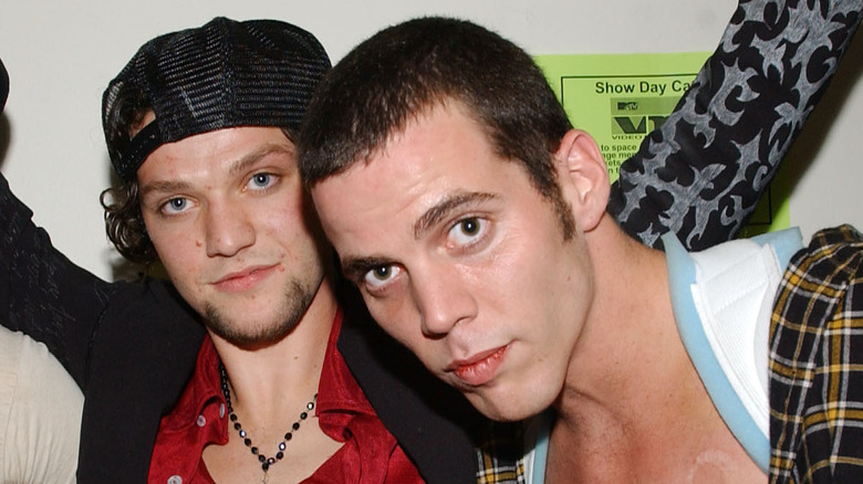 Bam Margera and Steve-O posing 