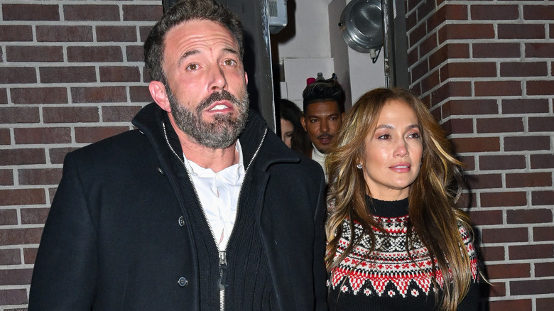 Ben Affleck and Jennifer Lopez tense