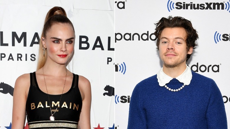 Cara Delevingne, Clara Paget, and Harry Styles