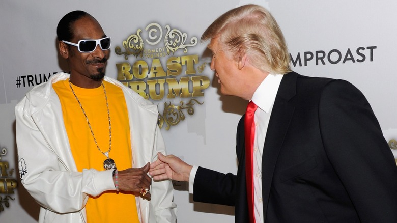 Donald Trump greeting Snoop Dogg at his 2011 Comedy Central Roast