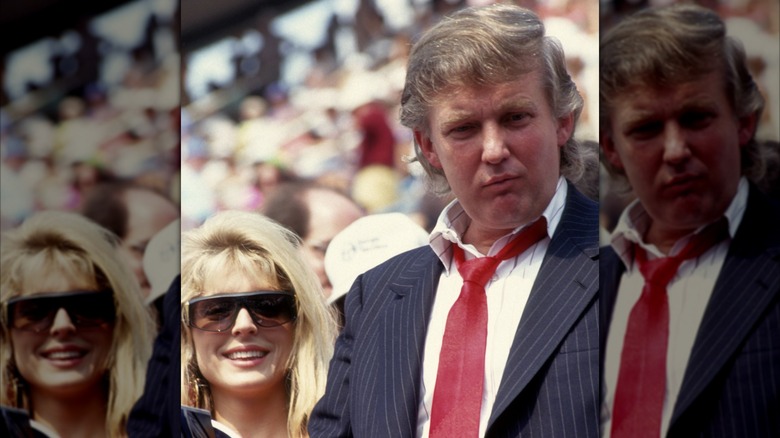 Donald Trump and Marla Maples at the US Open Tennis Tournament in 1991