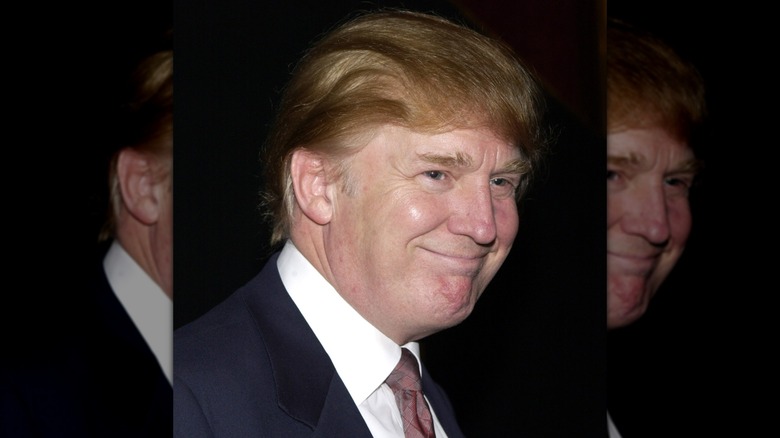 Donald Trump with hair brushed back in 2002