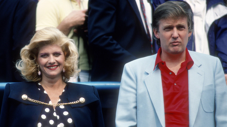 Ivana Trump and Donald Trump attending the US Open Tennis Tournament in 1988