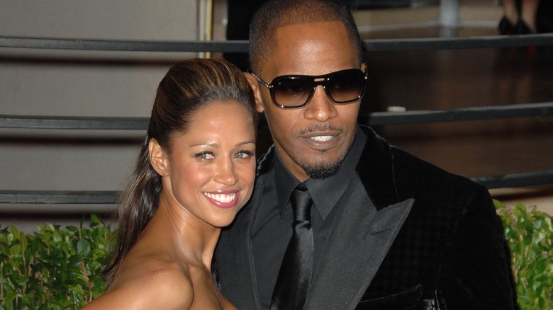 Stacey Dash posing with Jamie Foxx