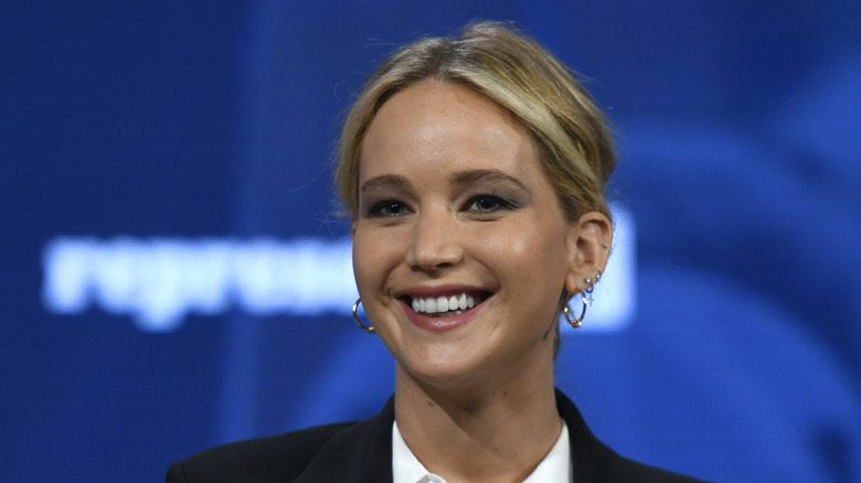 Jennifer Lawrence smiling in 2018 