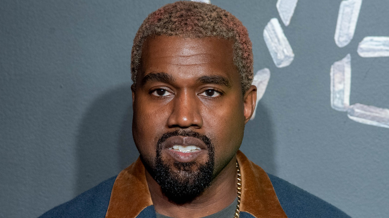 Kanye West with blonde hair 