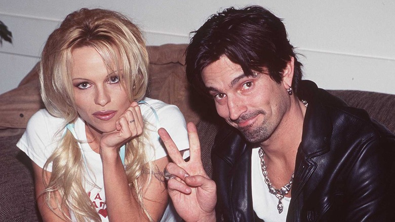 Pamela Anderson and Tommy Lee at a 2015 PETA event