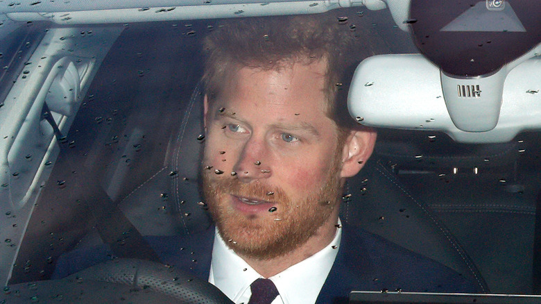 Prince Harry driving a car in the U.K. 