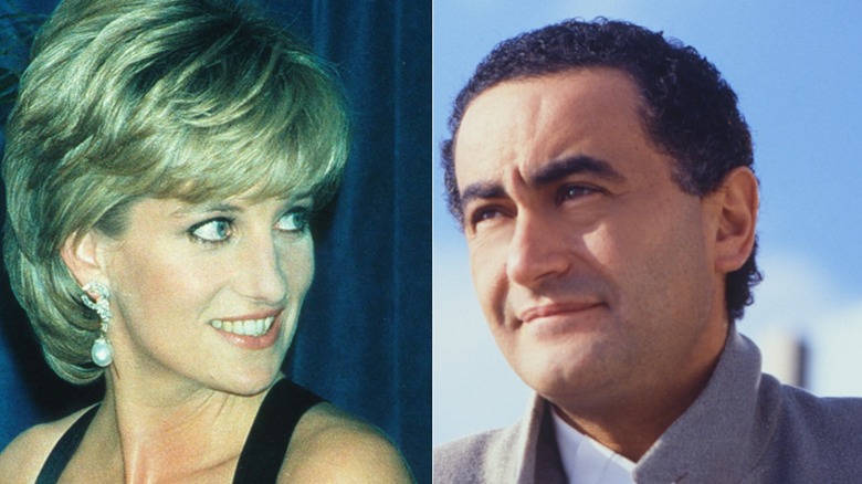 Princess Diana smiling Dodi Fayed