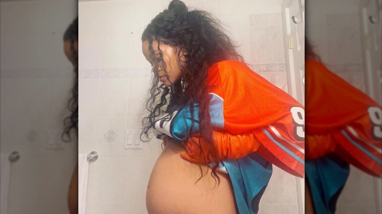 Rihanna with baby bump