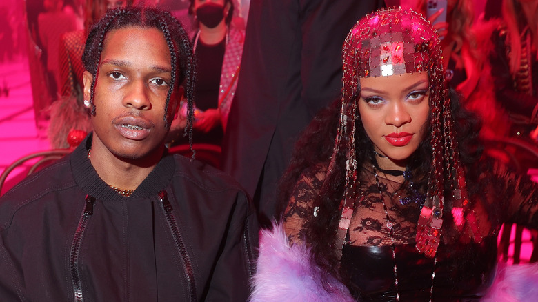 Rihanna and A$AP Rocky posing